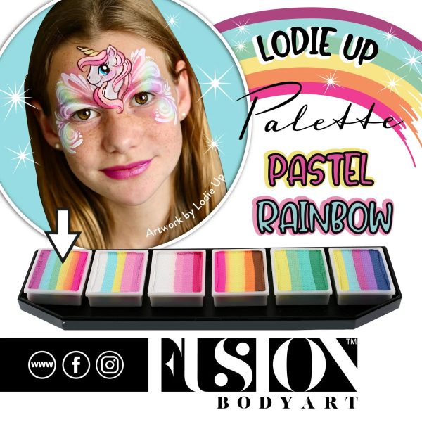 Fusion Body Art Face Painting Split Cakes – LODIE UP Pastel Rainbow | 30g