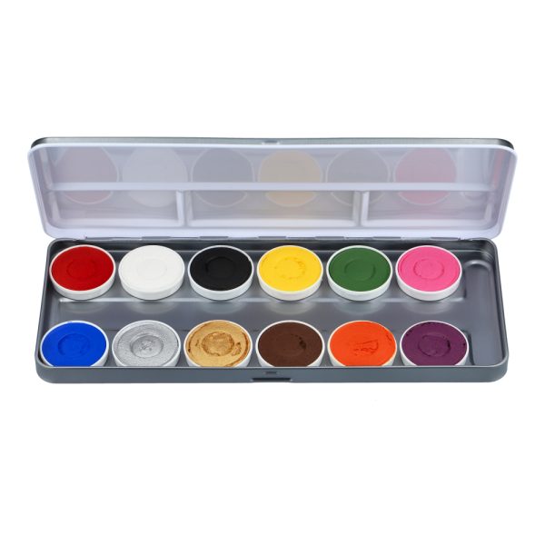 Superstar Aqua Face and Body Paint Palette - 12 Bright Colors