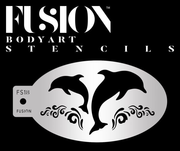 Dancing Dolphin Face Paint Stencil - FS18