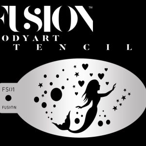 Turn any face into a mesmerizing oceanic wonderland with this beautifully intricate stencil featuring flowing stars. Perfect for parties and themed events, it lets you create stunning, professional-quality mermaid designs with ease. Combining vibrant colors and delicate details, this stencil captures the magic and mystery of the deep sea, bringing your mermaid look to life effortlessly.