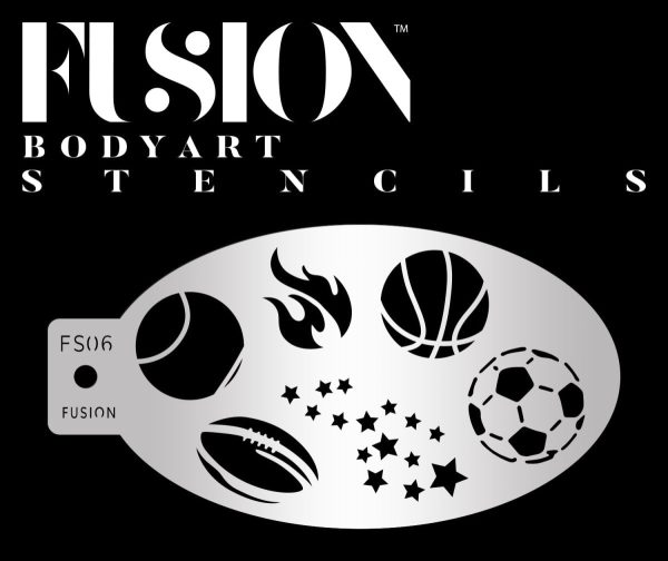 Sport Stars Football Soccer Basketball Face Paint Stencil - FS06