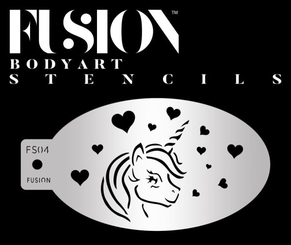 Unicorn In Love Face Paint Stencil - FS04