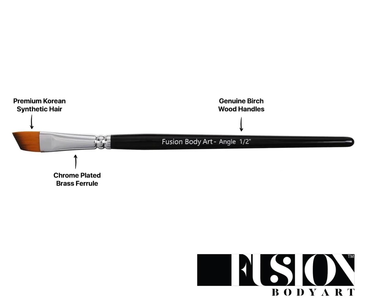 Fusion Body Art | Professional Face Paint Brush - 1/2 Inch Angle