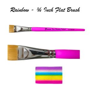 Premier Face Painting Ireland | Rainbow 3/4 Inch Flat Brush