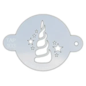 Tap 103 Face Painting Stencil | Unicorn Horn With Stars